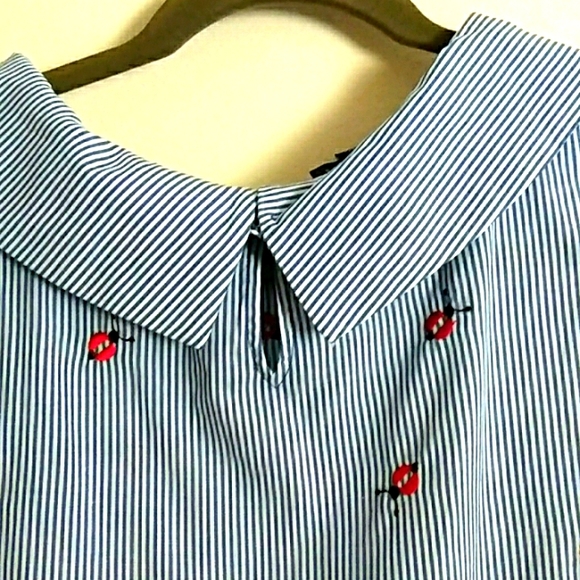 Talbot's Ladybug Stripe Sleeveless Top SZ M/P - Picture 5 of 7